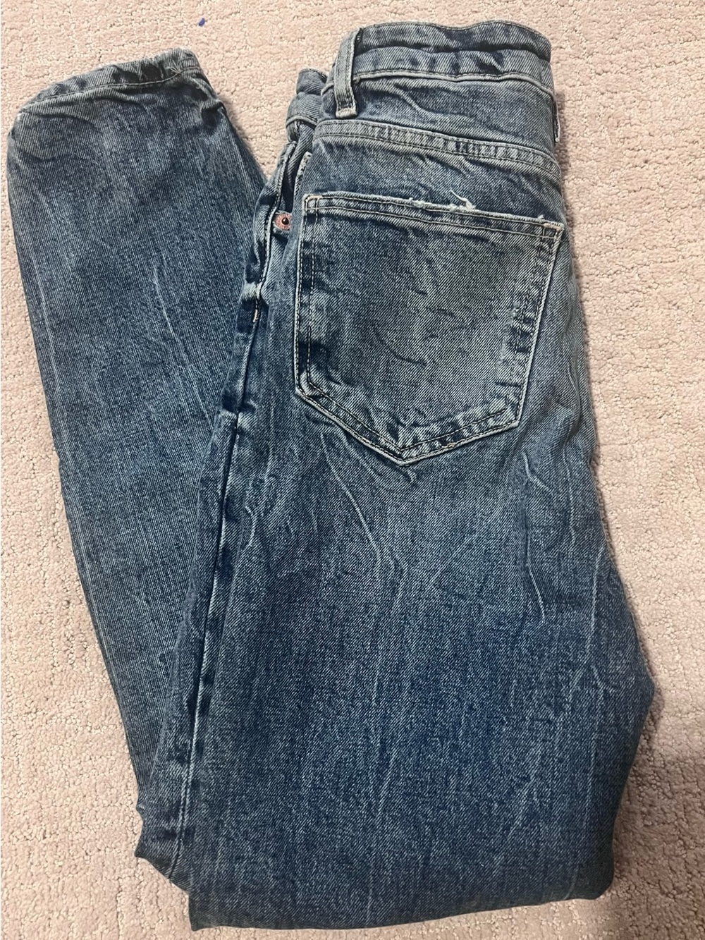 Zara Women's Straight Jeans in Faded Blue
